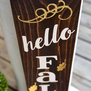 Hello Fall porch sign I Fall sign I Fall decor I Porch sign I Autumn I Autumn sign I Pumpkins I Pumpkin porch sign I Fall porch sign image 4