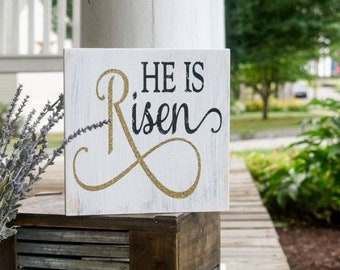 He is risen wood sign  I  Risen  I  Easter  I  Easter sign  I  Easter decor  I  Spring  I  Spring sign  I  Spring decor  I  Springtime