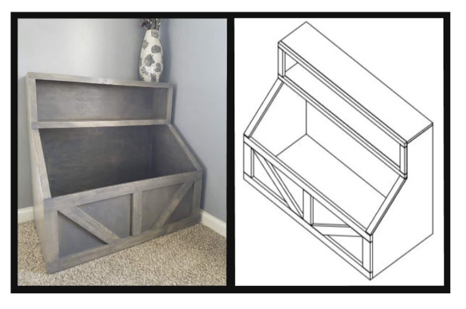 Wood Toy Chest Plans I TOY PLANS I DIY Wood Storage I Toy Etsy