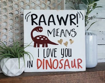 Dinosaur wood sign I  Dinosaur I Dinosaur sign I  Dinosaur decor I  Boys room decor I  Dinosaur nursery I  Baby shower gift  I wall hangings
