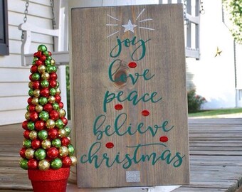 Believe Christmas sign  I  Christmas tree  I  Christmas decor  I  Christmas sign  I  Christmas I  home and living  I  wall hangings  I  sign