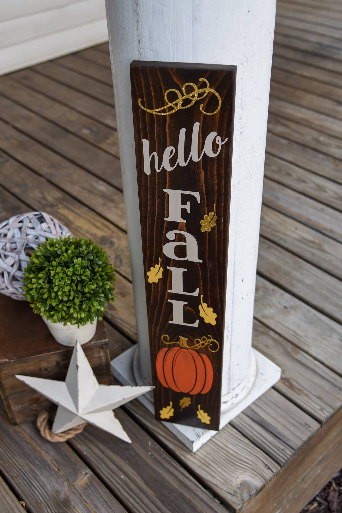 Hello Fall Porch Sign I Fall Sign I Fall Decor I Porch Sign I Autumn I ...