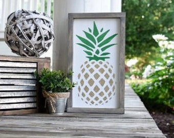 Pineapple wood sign  I  Pineapple I  Pineapple decor I  Pineapple sign I  Tiki I  Kitchen decor I  Kitchens I  Tiki sign  I  wood signs