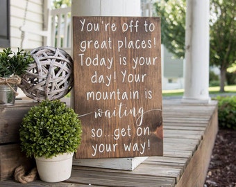 You're off to great places wood sign  I Going away gift  I  Nursery signs I  graduation I  graduation gift I  Nursery decor I  grad gift