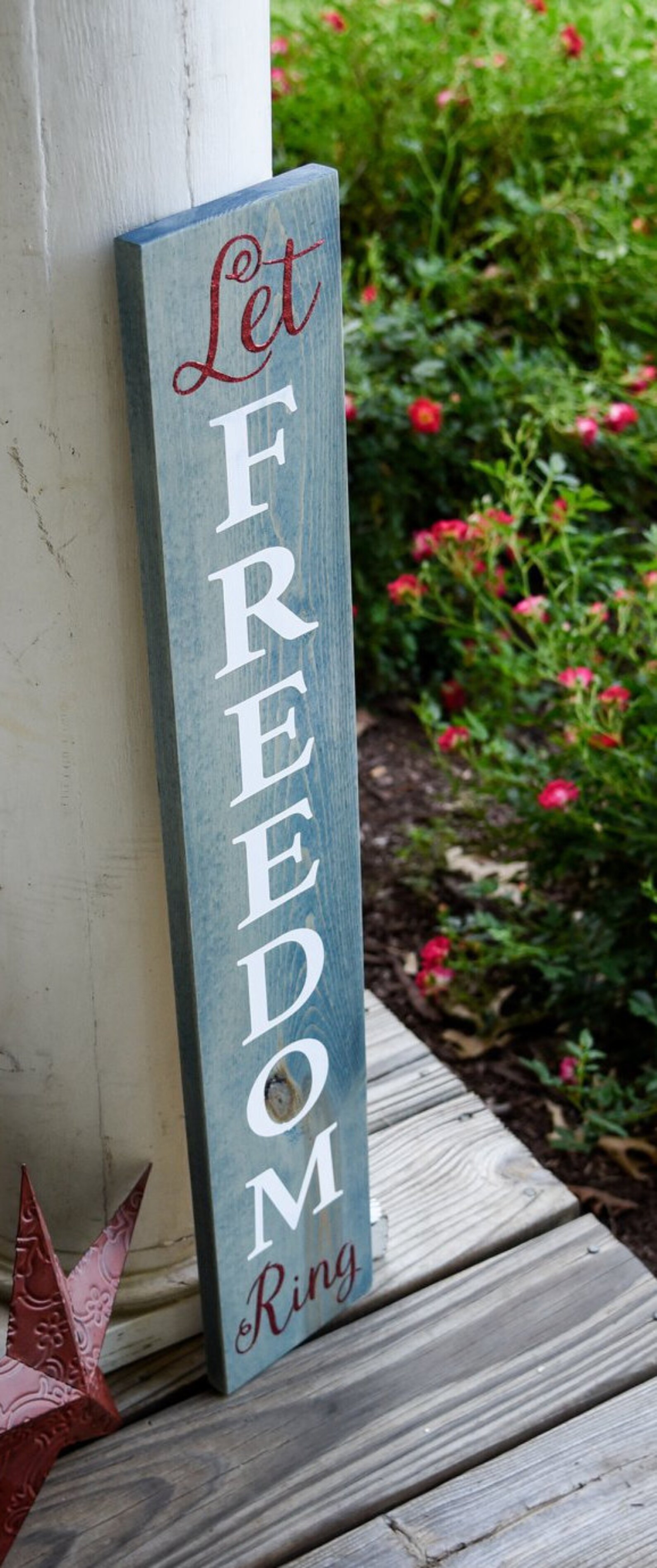 Let Freedom Ring Wood Sign I Freedom Sign I Porch Sign I Patriotic ...