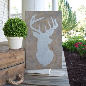 Deer head wood sign  I  Christmas  I  Christmas decor  I  Christmas sign  I  deer head  I  woodlands nursery  I  cabin sign  I  lake sign