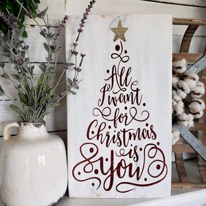 All I want for Christmas is you wood sign  I  Christmas I  Christmas sign I  Christmas decor I  Christmas tree  I  wood decor  I  signs