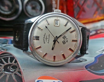 Rotary GT Automático Caballeros Reloj Vintage c1970
