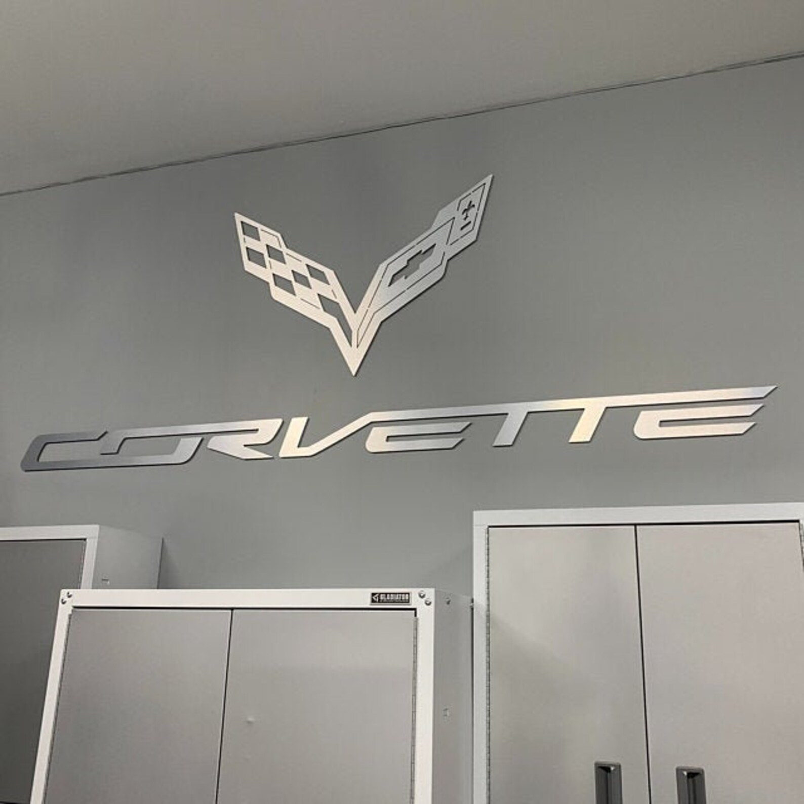 CORVETTE C8 Emblem and Text combo Garage Sign 8 Feet Wide Etsy