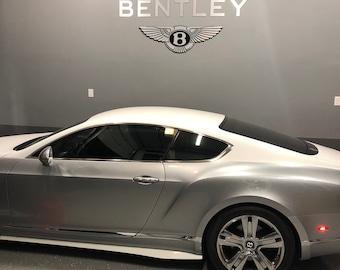 Bentley Logo & Letters combo Brushed Silver Garage Sign