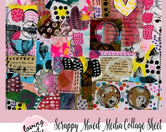 Collage Tear Sheet Mixed Media Collage Art Collage Sheet Collage Fodder Art Journaling Collage Paper ***PHYSICAL PRINTED COPY***