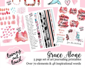 Watercolor Bible Journaling Kit: Floral Scripture Art (Digital Printable)