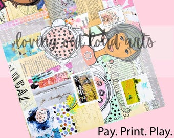 Mixed Media Collage Sheet #26-5 Art Journaling (Digital Download)