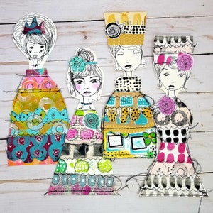 Collage Sheet Art Dolls Mixed Media Paper Dolls Art Journal Fodder Collage Fodder Girls Junk Journal PHYSICAL PRINT