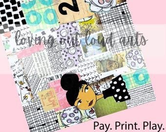 Mixed Media Collage Sheet #26-2 Art Journaling (Digital Download)