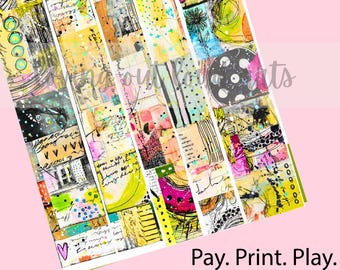 Washi Tape Sheet #26-4 Mixed Media Art Journaling (Digital Download)
