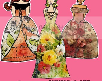 Princess Paper Dolls: Mixed Media Art, Set #19 (Physical Print)