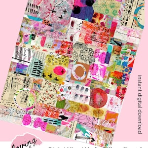 Digital Mixed Media Collage Sheet #9 Mixed Media Collage Art Collage Sheet Collage Fodder Art Journaling Collage Paper Digital Download
