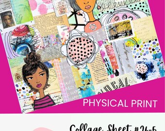 Mixed Media Collage Tear Sheet Collage Fodder #26_5  Art Journaling Paper ***PHYSICAL PRINTED COPY***