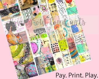 Washi Tape Sheet #26-5 Mixed Media Art Journaling (Digital Download)