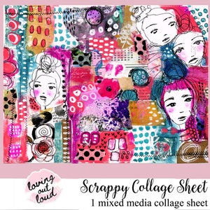 Collage Tear Sheet Mixed Media Collage Art Collage Sheet Collage Fodder Art Journaling Collage Papier Digital Download