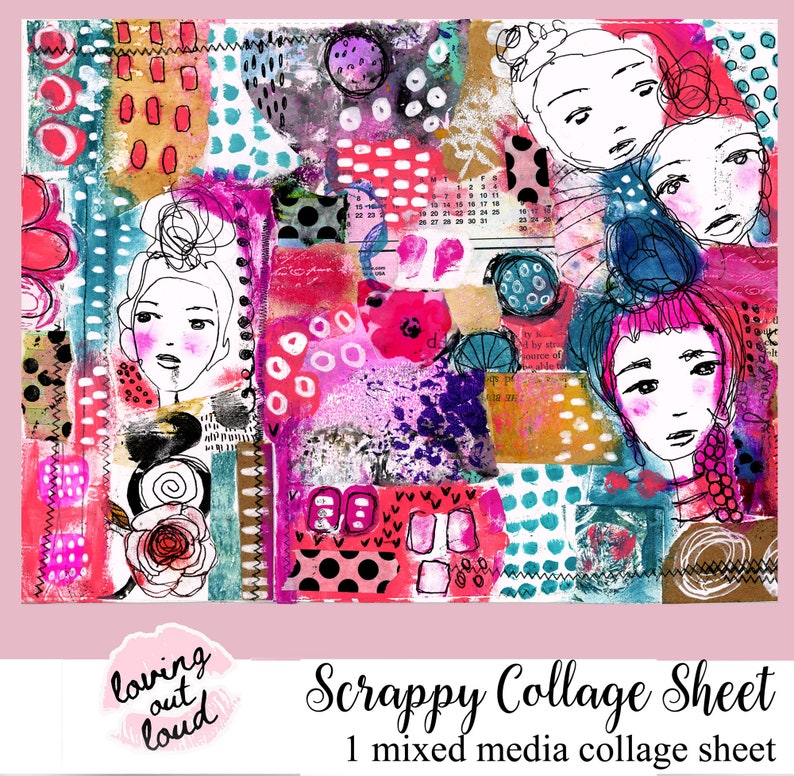 Collage Tear Sheet Mixed Media Collage Art Collage Sheet Etsy