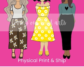 Fashion Girl Paper Dolls Set 1  **** PHYSICAL PRINT SHIPPED ****