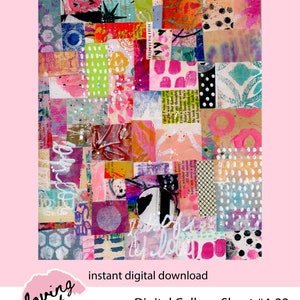 Mixed Media Collage Sheet: Art Journaling Paper Fodder (Digital Download)