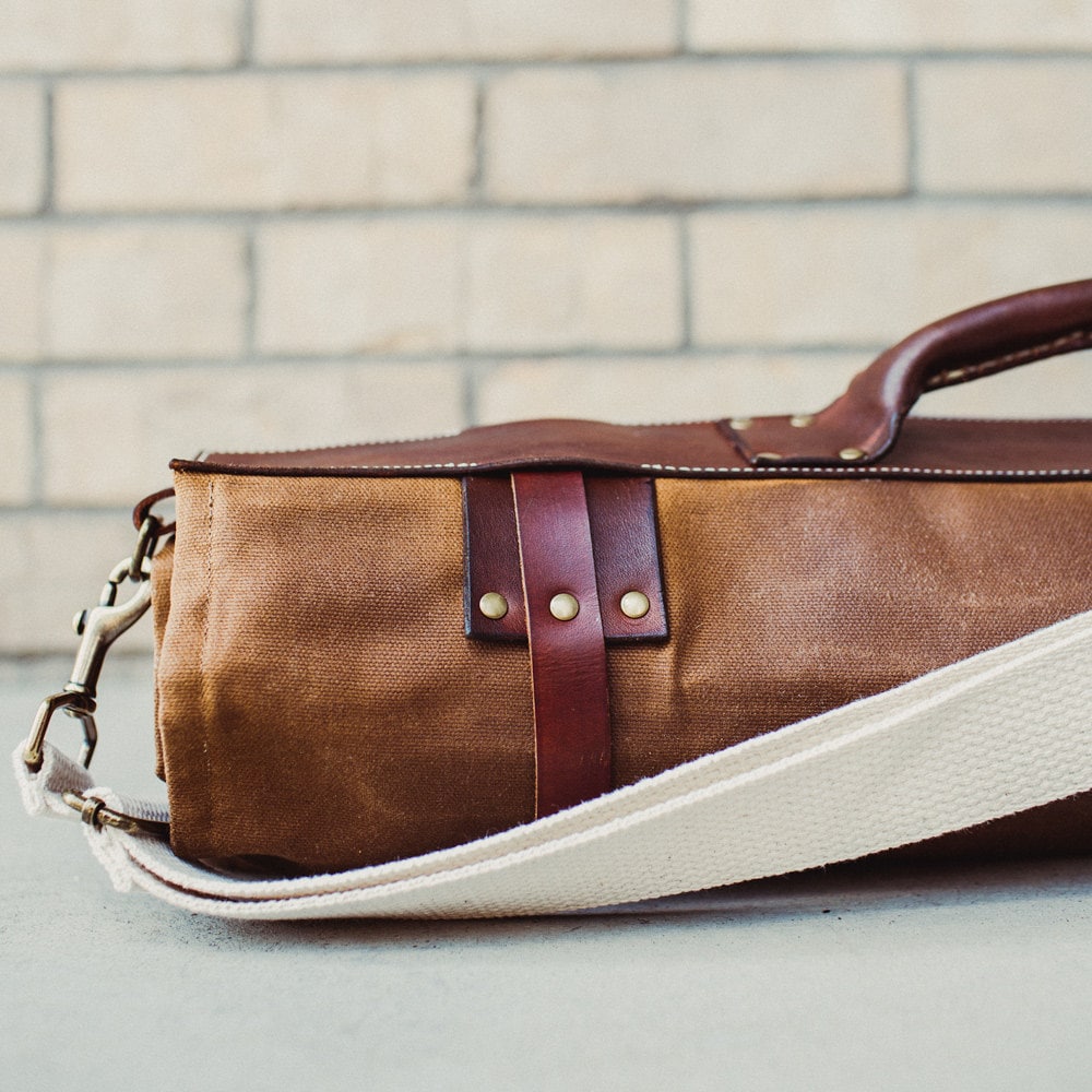 Waxed Canvas and Leather Chef Knife Roll Knife Bag The Proper Etsy