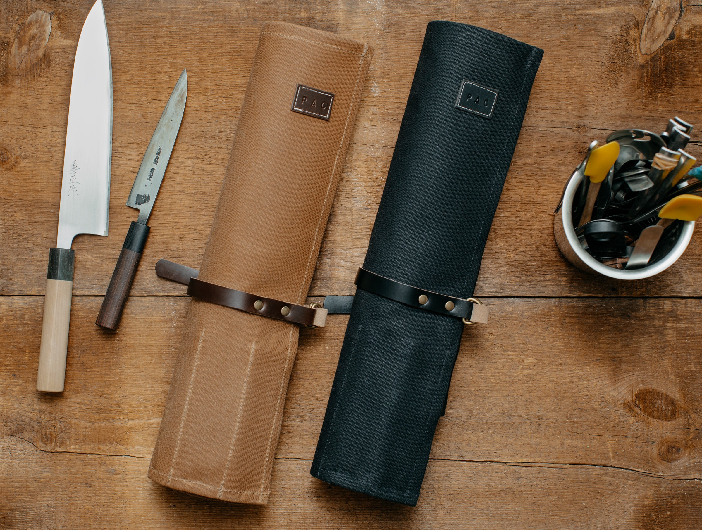 Leather Knife Sheath Roll for Chef Knives Customized for You (without knives)  - Dell's Leather Works