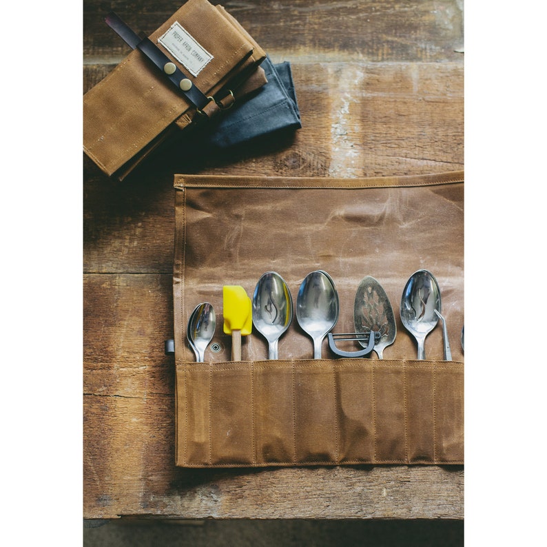 Waxed Canvas and Leather Tool Roll Etsy