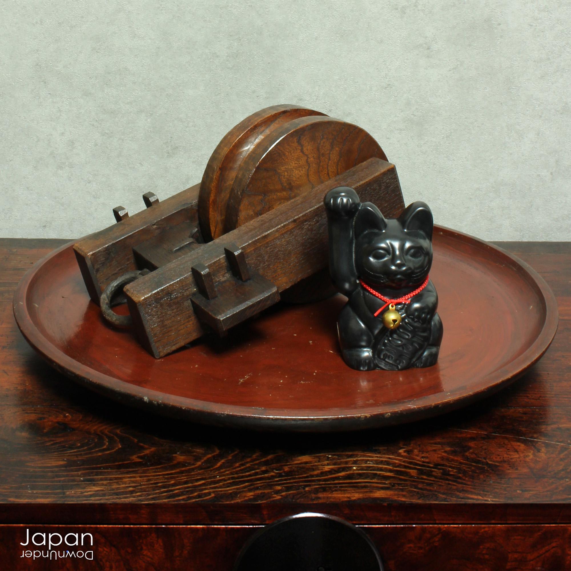 アンティークな日本の木製滑車：欅の民芸品 - Etsy 日本