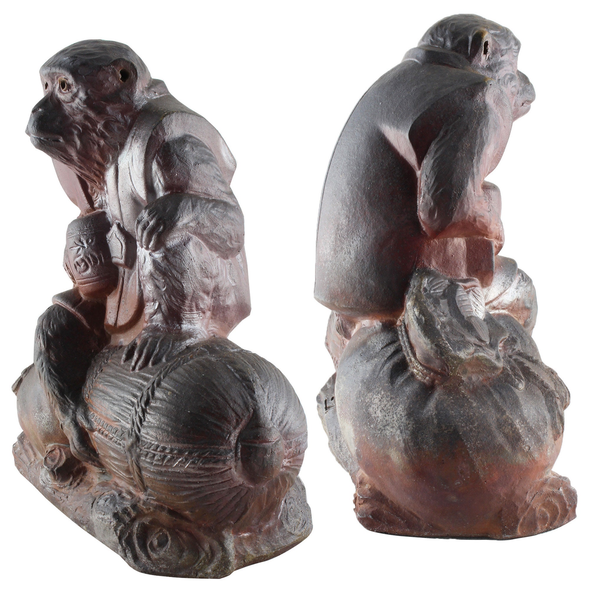 Bizen monkey figurine monkey ornament okimono japanese Etsy