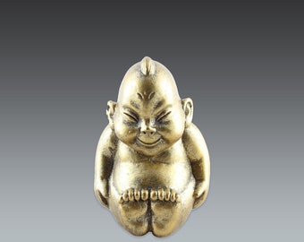unique vintage inspired small clay billiken - japanese god of good fortune