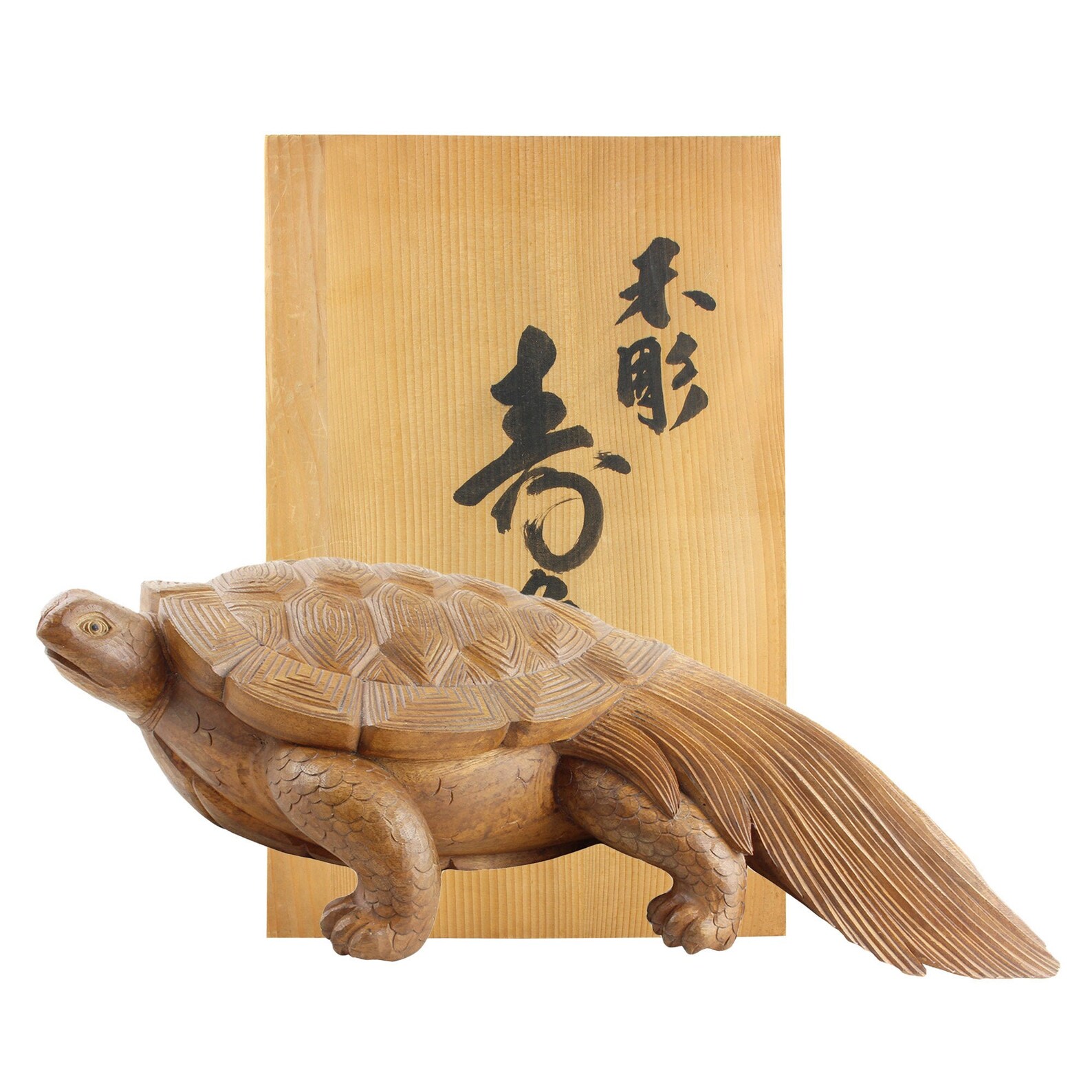 Japanese Wood Carving Turtle Ornament Turtle Figurine Etsy