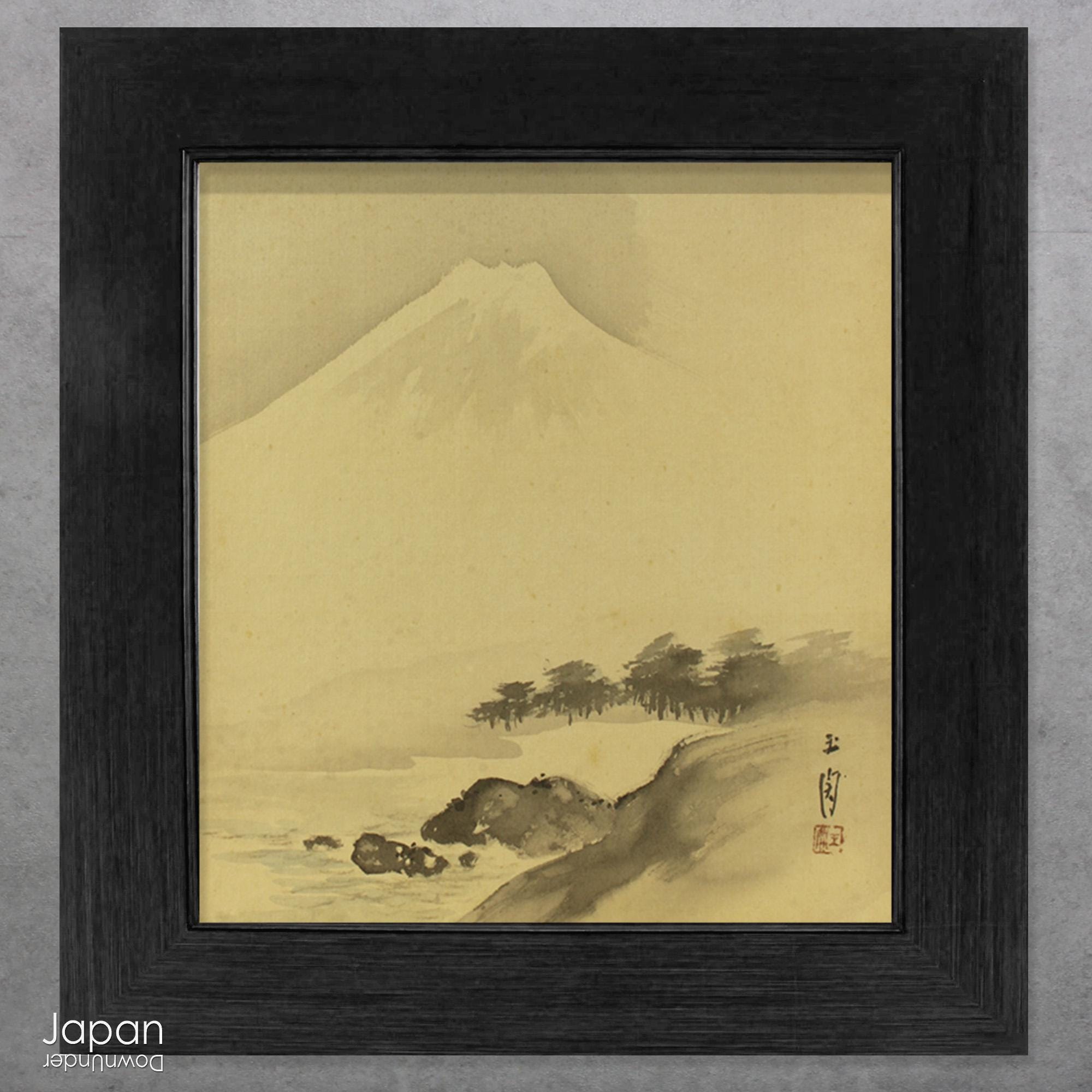 Japanese Black Shikishi Frame: Gold Distressed Finish, Tabletop or