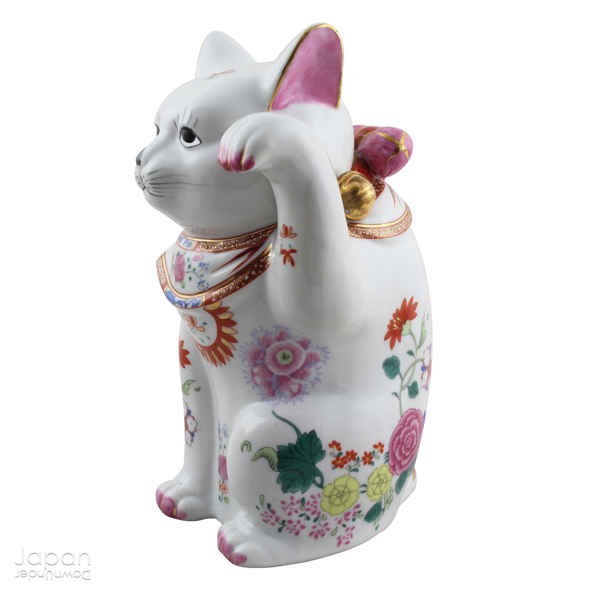 Antique Maneki Neko Mikawa Japanese Beckoning Cat Large