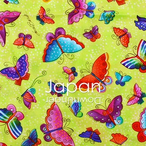 2 meters japanese cotton with traditional butterfly design - ideal for creative sewing projects