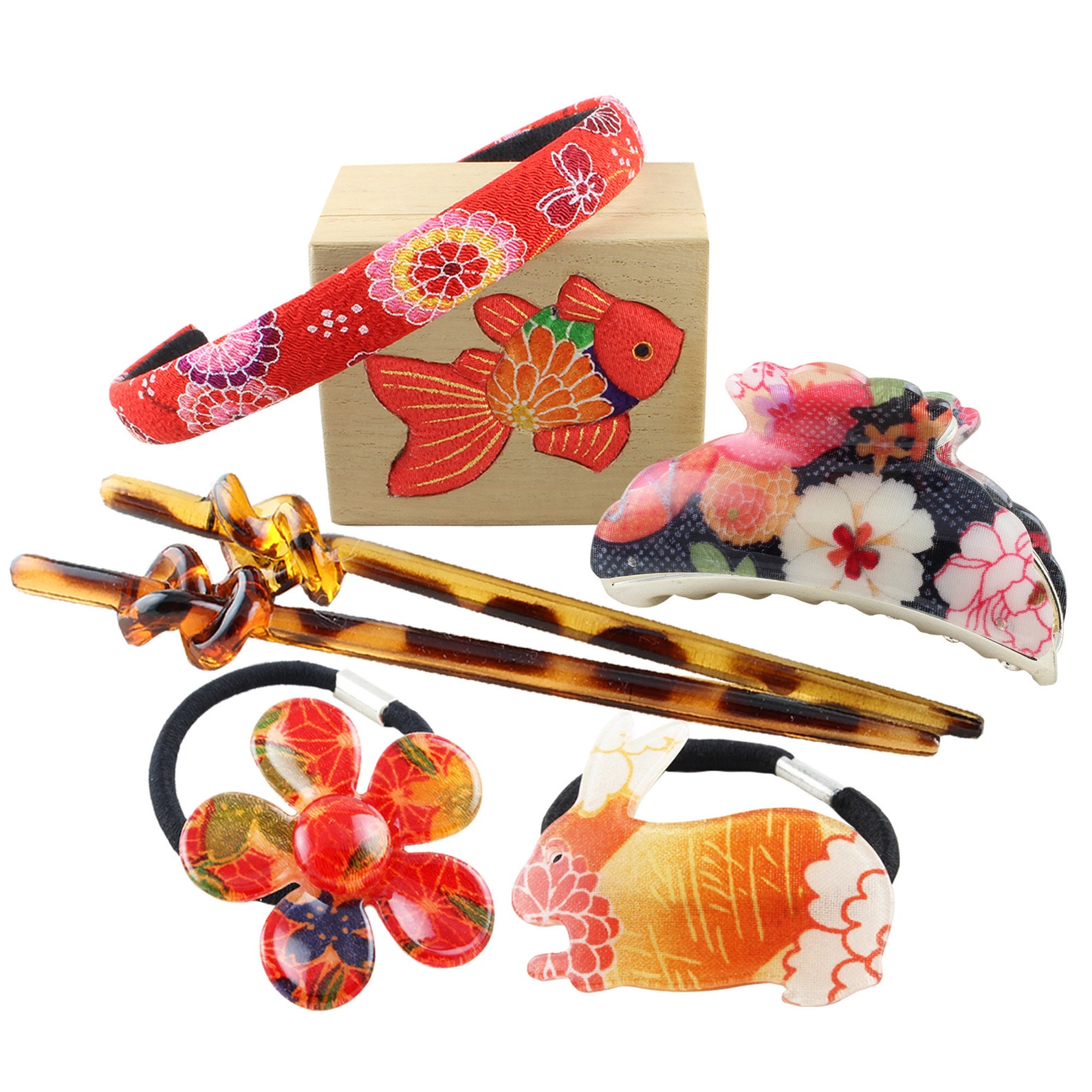 Japanese Hair Accessories Chirimen Fabric Hair Accessories Etsy