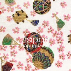 2 meters japanese cotton with traditional motifs - ideal for creative sewing projects