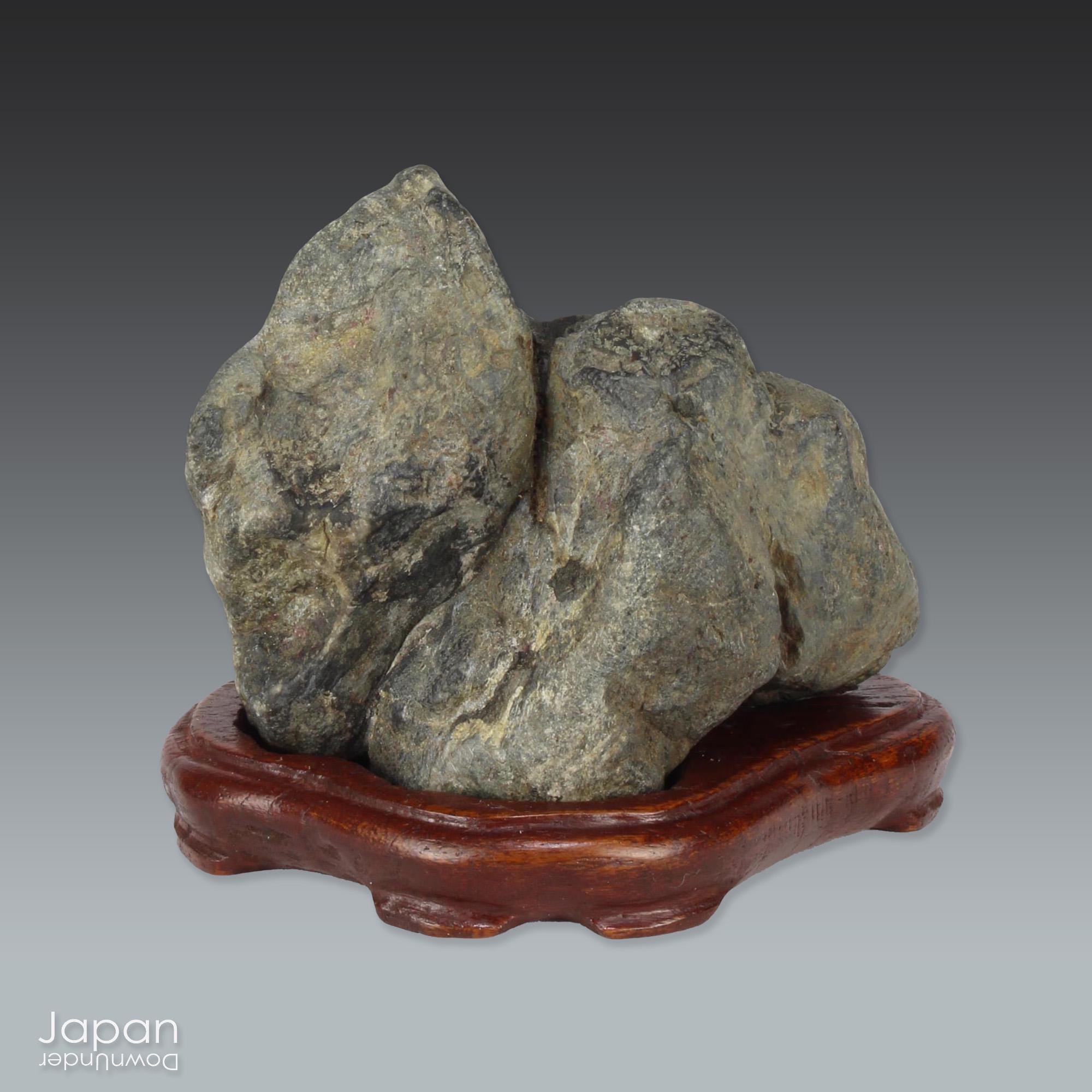 Vintage Japanese Twin Peak Suiseki on Hand Carved Daiza - Etsy