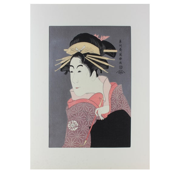 Vintage 1960's Woodblock Print - Sharaku Kabuki Actor Woodblock - Etsy