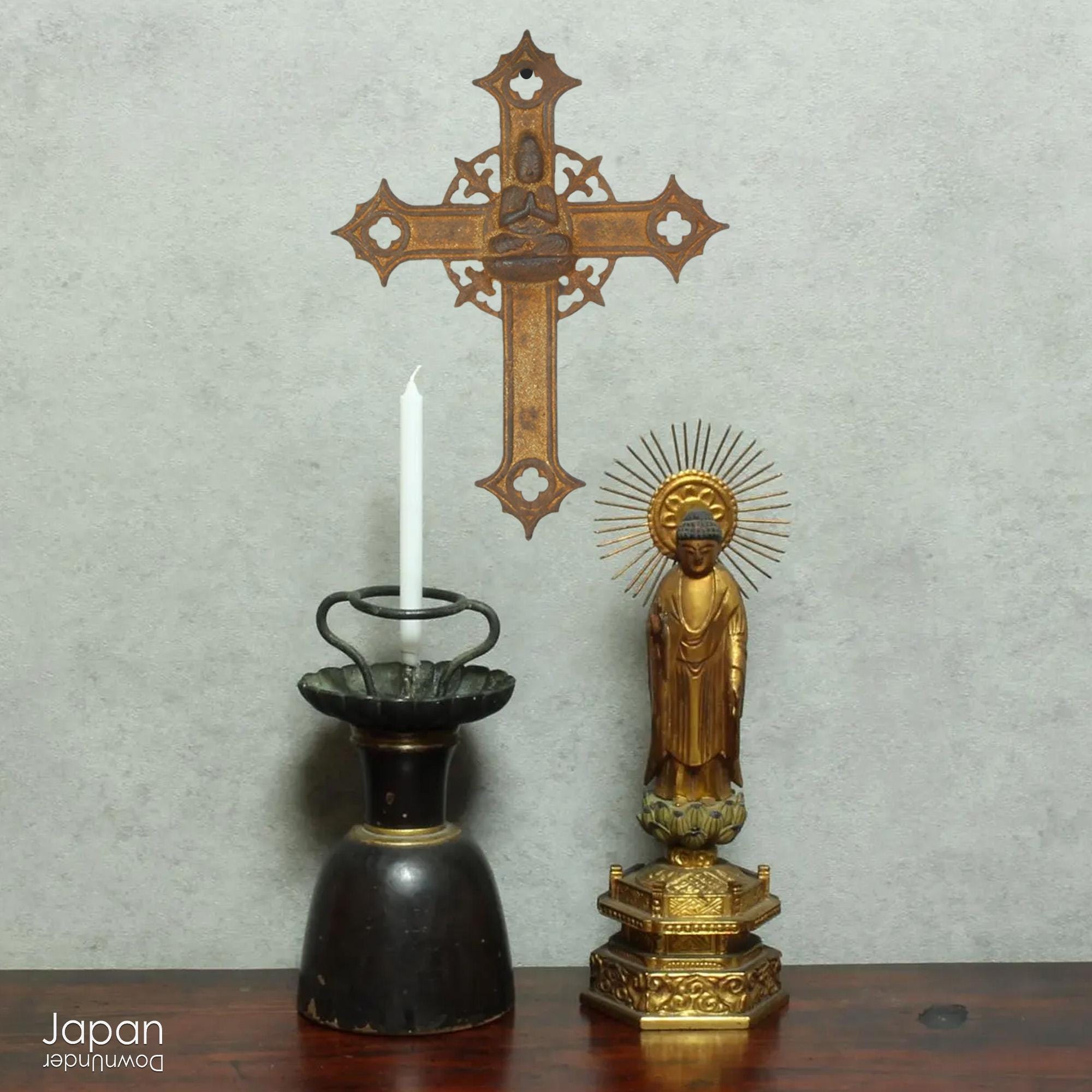 Rare Edo/meiji Japanese Hidden Christian Cross: Bronze Kakure