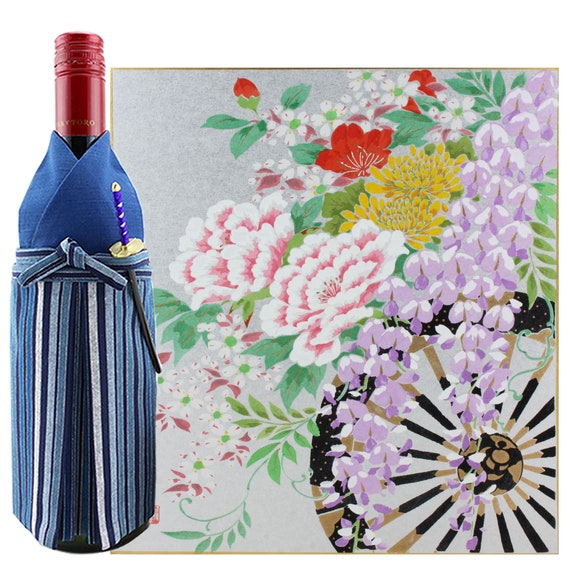 Wisteria Peony Shikishi Board, Japanese Silk Screen Art Print - Etsy