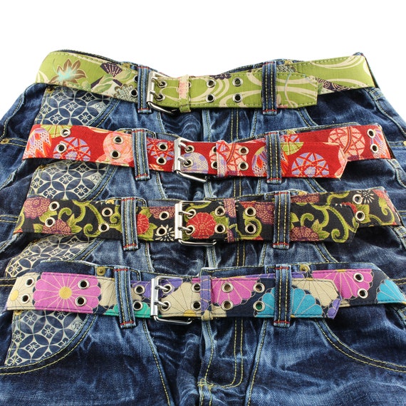 chirimen fabric japanese belt, vintage japanese ki