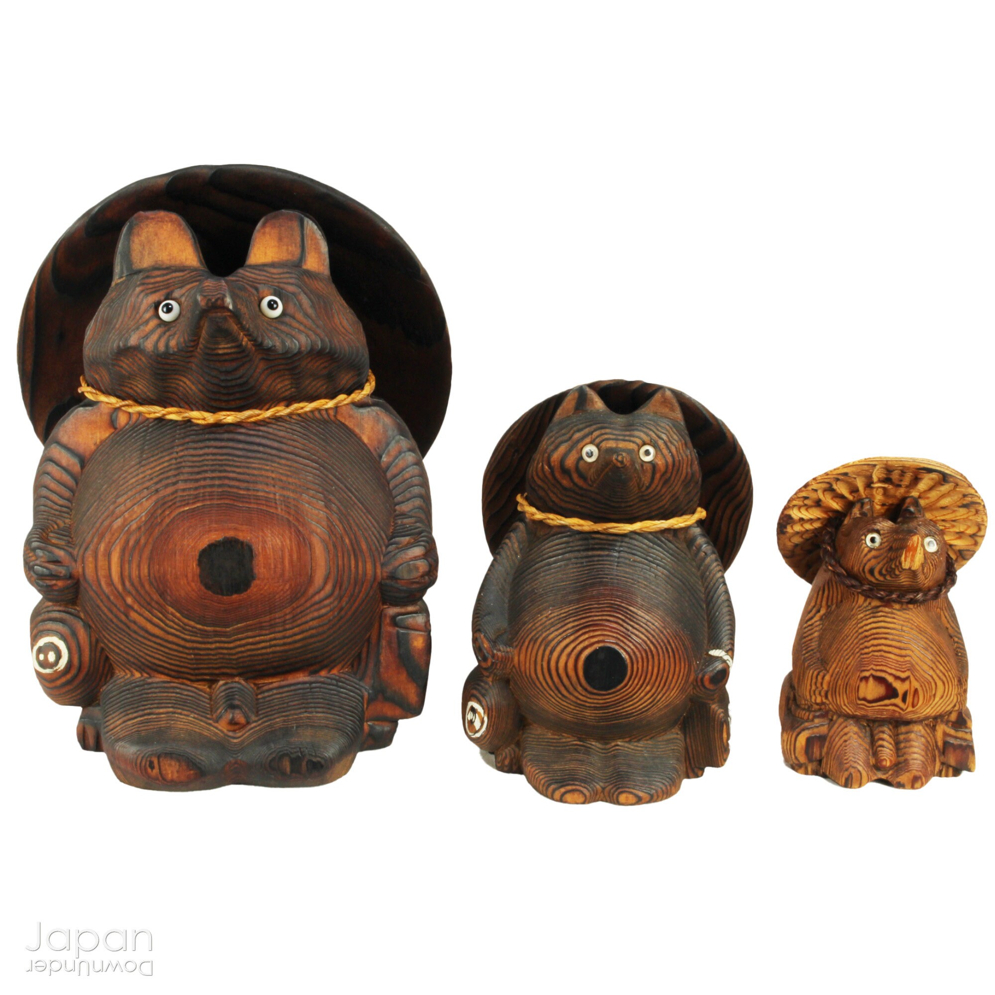 Japanese Antique Tanuki Collection, Three Cypress Wood Japanese Folk Craft Raccoon Dog Figures - Etsy Japanese Antique Tanuki Collection, Three Cypress Wood Japanese Folk Craft Raccoon Dog Figures - Etsy