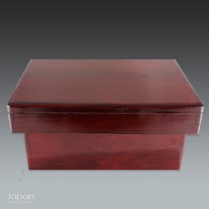 box 1, japanese antique lacquer box for food preparation, kiridame lacquer box, lacquer storage box, mingei