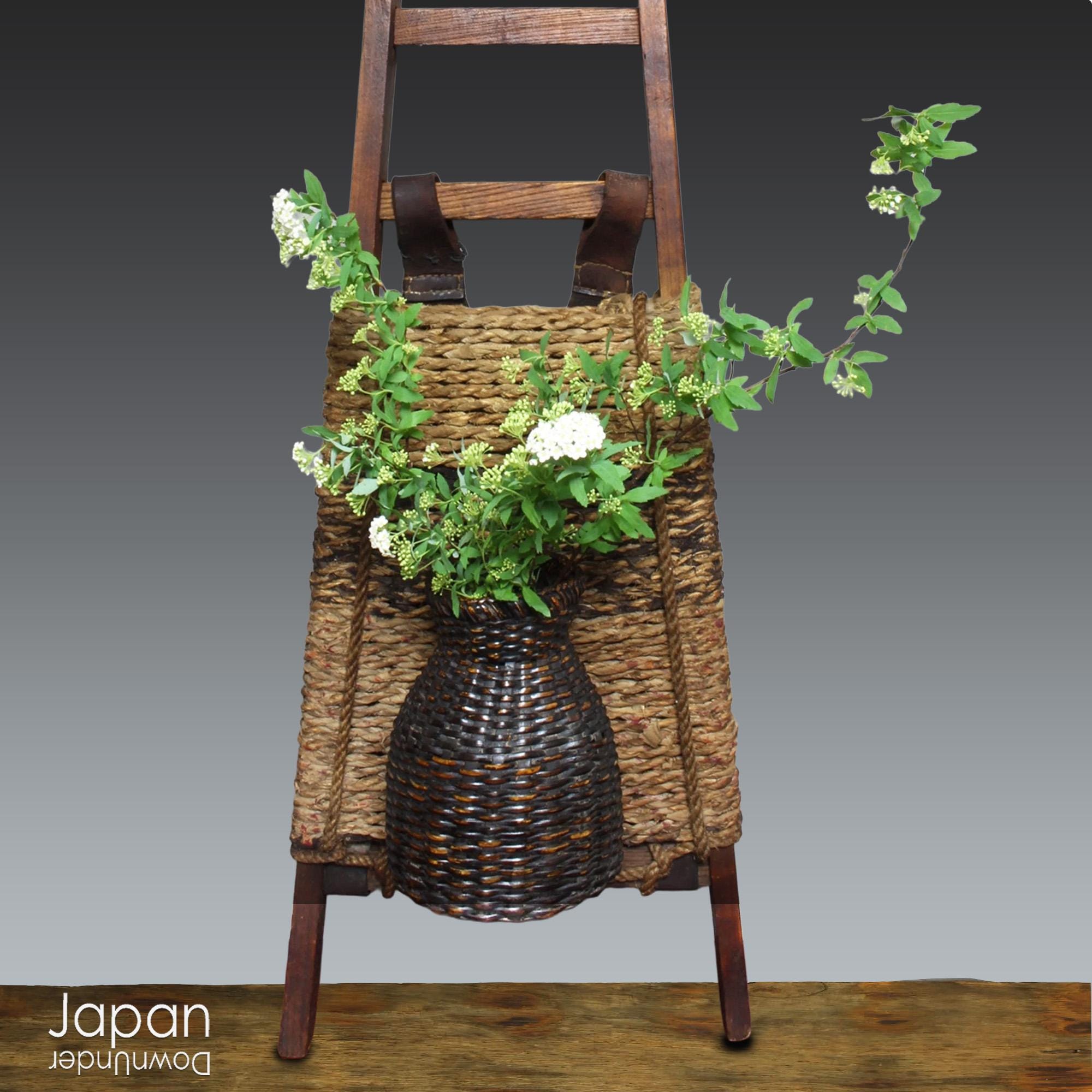Antique Japanese Shoiko Farmer Backpack: Mingei Folk Art, Rustic