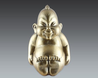 unique vintage inspired large clay billiken - japanese god of good fortune