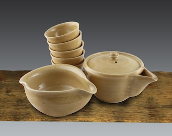 Vintage Hagi Ware Sencha Tea Set: Japanese Pottery